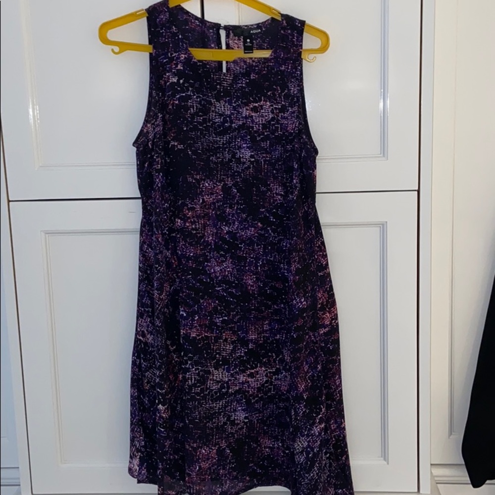 Aqua by Bloomingdales purple/black shift dress